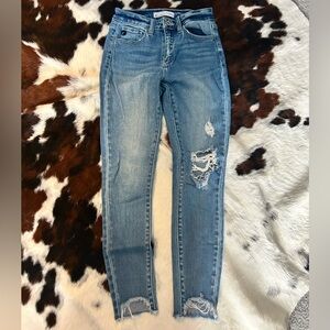 KanCan Medium Blue Ripped Skinny Jeans